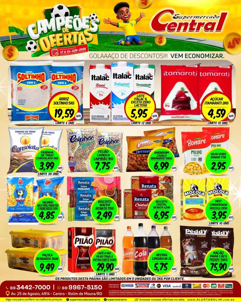 Ofertas de campeões do Supermercado Central de Rolim de Moura Ofertas de campeões do Supermercado Central de Rolim de Moura