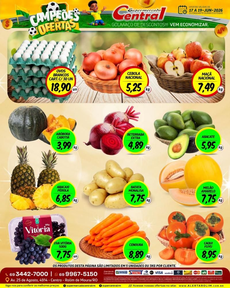 Ofertas de campeões do Supermercado Central de Rolim de Moura Ofertas de campeões do Supermercado Central de Rolim de Moura