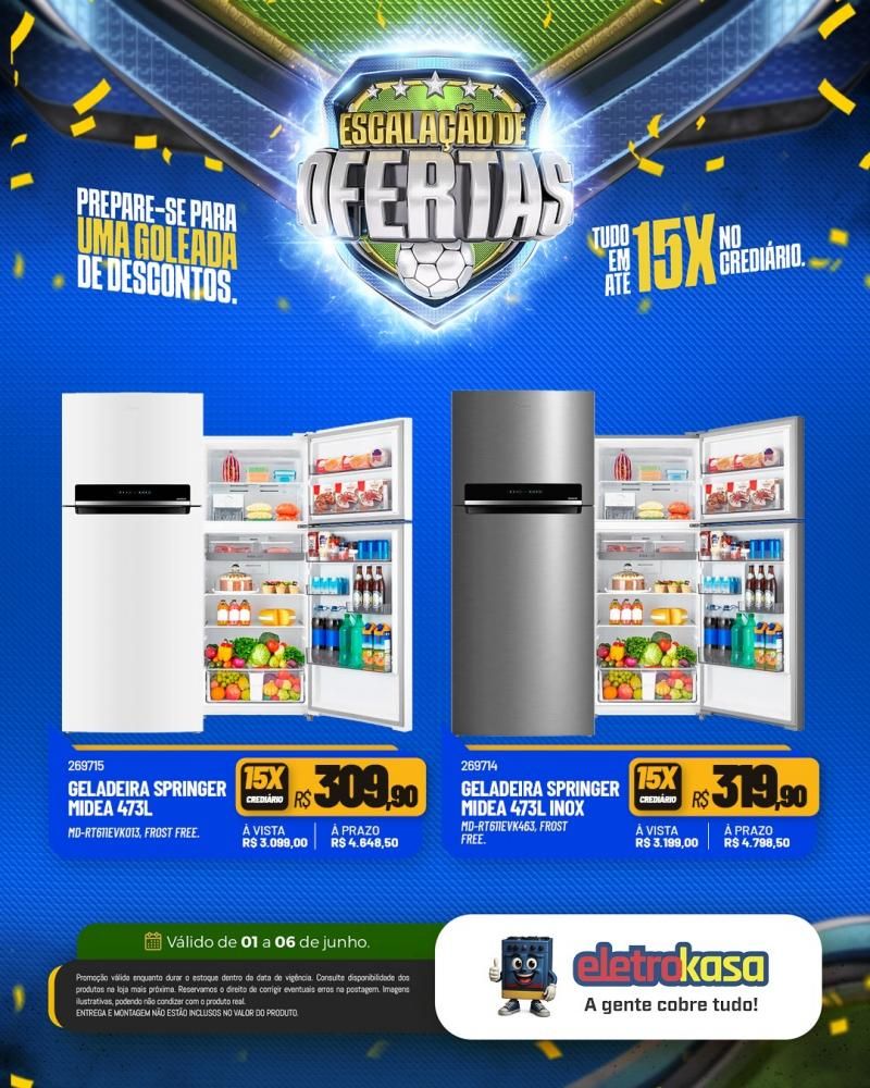 Prepara-se para uma goleada de ofertas nas lojas eletroKasa, em Rolim de Moura Prepara-se para uma goleada de ofertas nas lojas eletroKasa, em Rolim de Moura