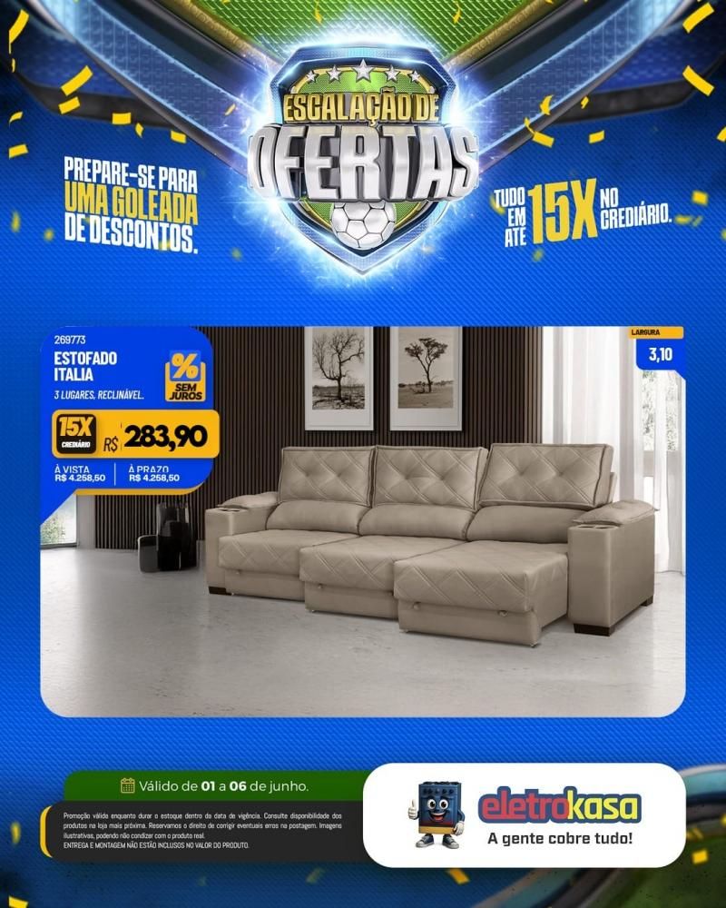 Prepara-se para uma goleada de ofertas nas lojas eletroKasa, em Rolim de Moura Prepara-se para uma goleada de ofertas nas lojas eletroKasa, em Rolim de Moura