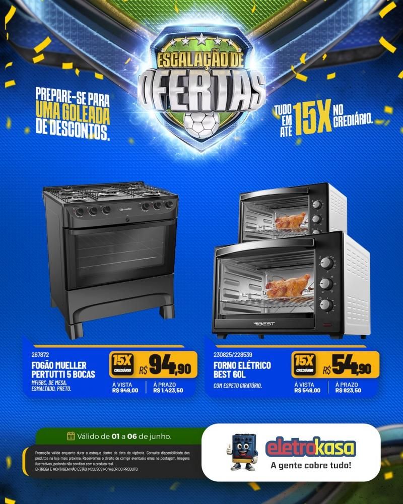 Prepara-se para uma goleada de ofertas nas lojas eletroKasa, em Rolim de Moura Prepara-se para uma goleada de ofertas nas lojas eletroKasa, em Rolim de Moura