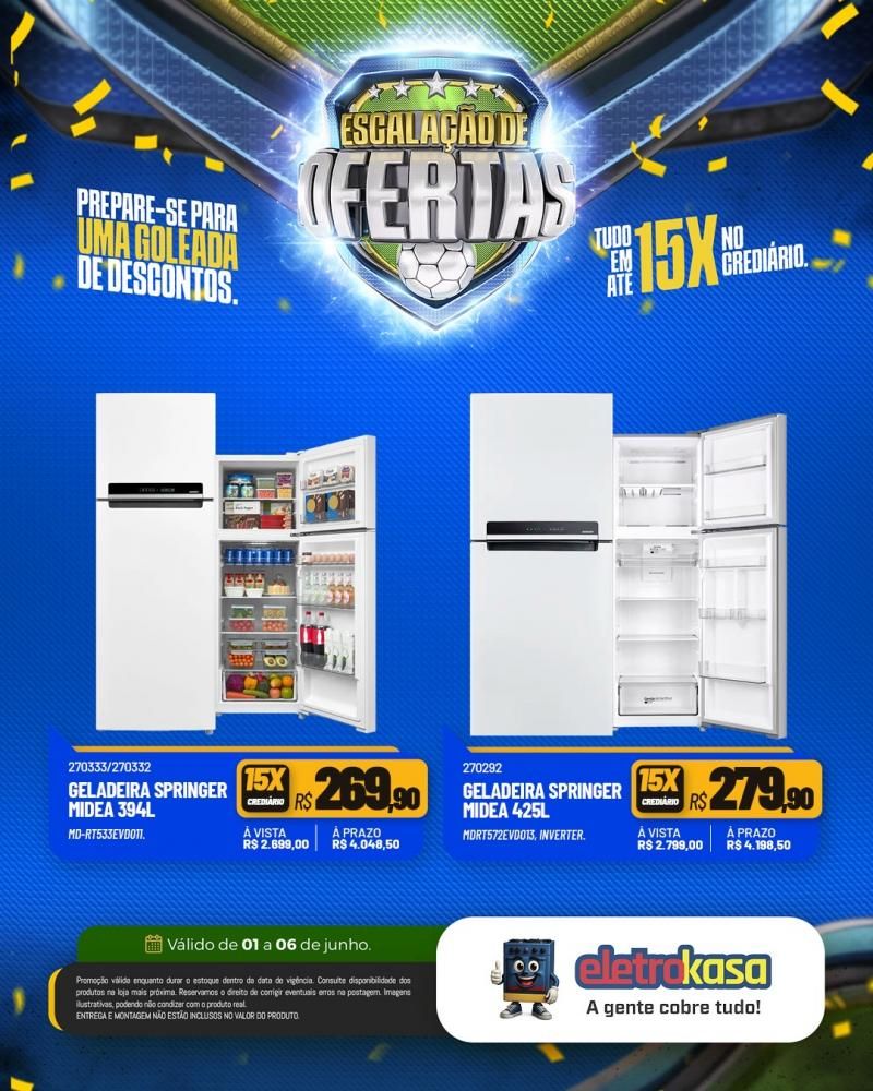 Prepara-se para uma goleada de ofertas nas lojas eletroKasa, em Rolim de Moura Prepara-se para uma goleada de ofertas nas lojas eletroKasa, em Rolim de Moura