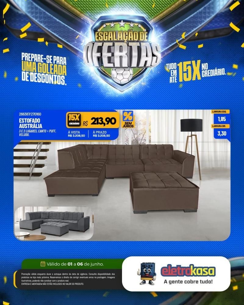 Prepara-se para uma goleada de ofertas nas lojas eletroKasa, em Rolim de Moura Prepara-se para uma goleada de ofertas nas lojas eletroKasa, em Rolim de Moura
