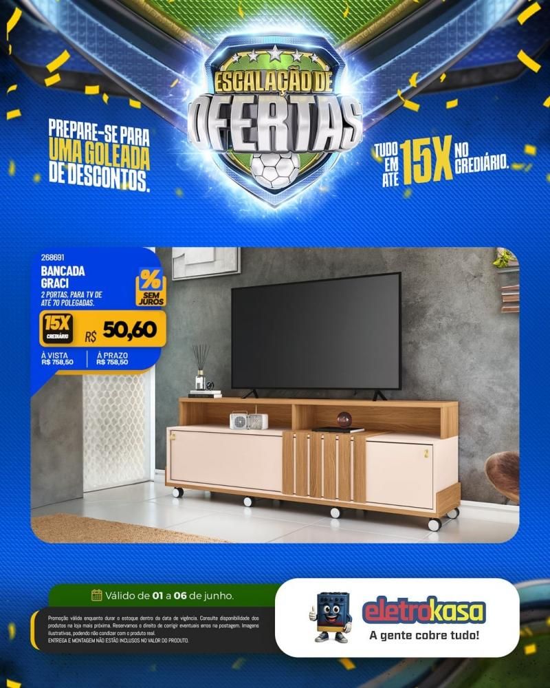 Prepara-se para uma goleada de ofertas nas lojas eletroKasa, em Rolim de Moura Prepara-se para uma goleada de ofertas nas lojas eletroKasa, em Rolim de Moura