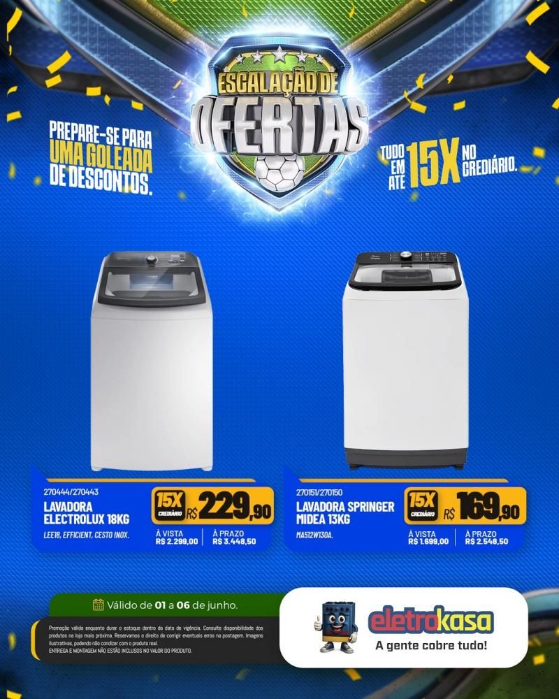 Prepara-se para uma goleada de ofertas nas lojas eletroKasa, em Rolim de Moura Prepara-se para uma goleada de ofertas nas lojas eletroKasa, em Rolim de Moura