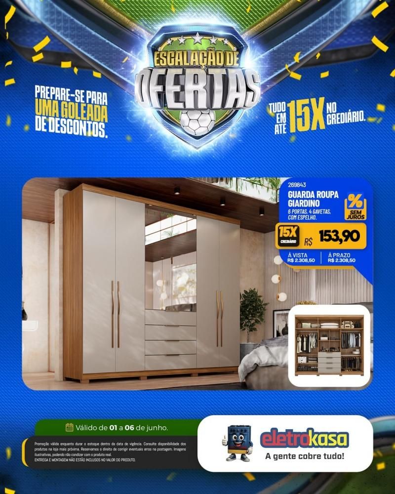 Prepara-se para uma goleada de ofertas nas lojas eletroKasa, em Rolim de Moura Prepara-se para uma goleada de ofertas nas lojas eletroKasa, em Rolim de Moura