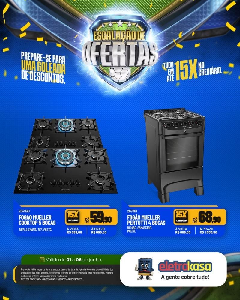 Prepara-se para uma goleada de ofertas nas lojas eletroKasa, em Rolim de Moura Prepara-se para uma goleada de ofertas nas lojas eletroKasa, em Rolim de Moura