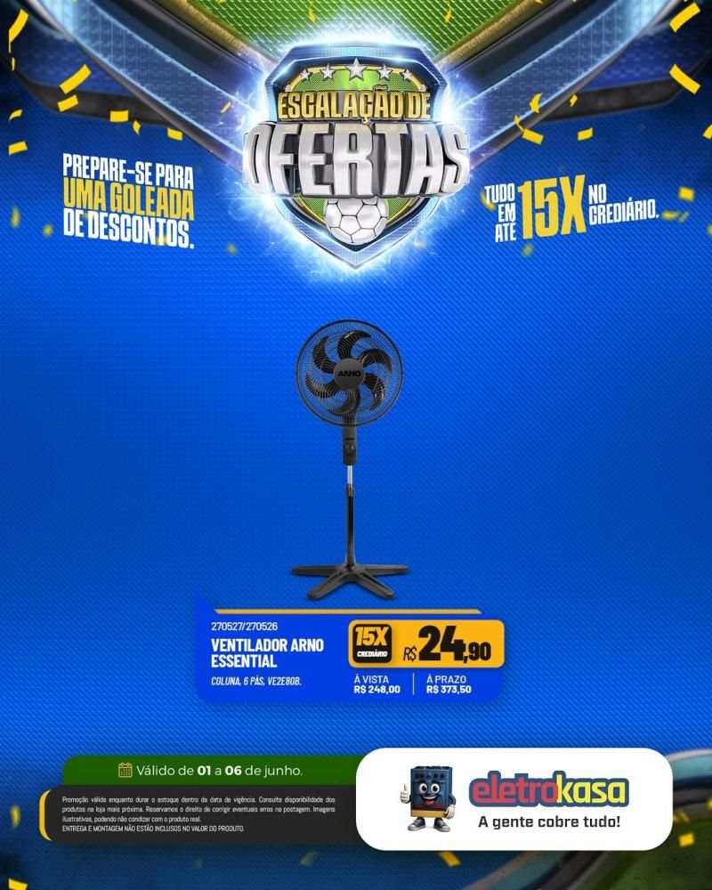 Prepara-se para uma goleada de ofertas nas lojas eletroKasa, em Rolim de Moura Prepara-se para uma goleada de ofertas nas lojas eletroKasa, em Rolim de Moura