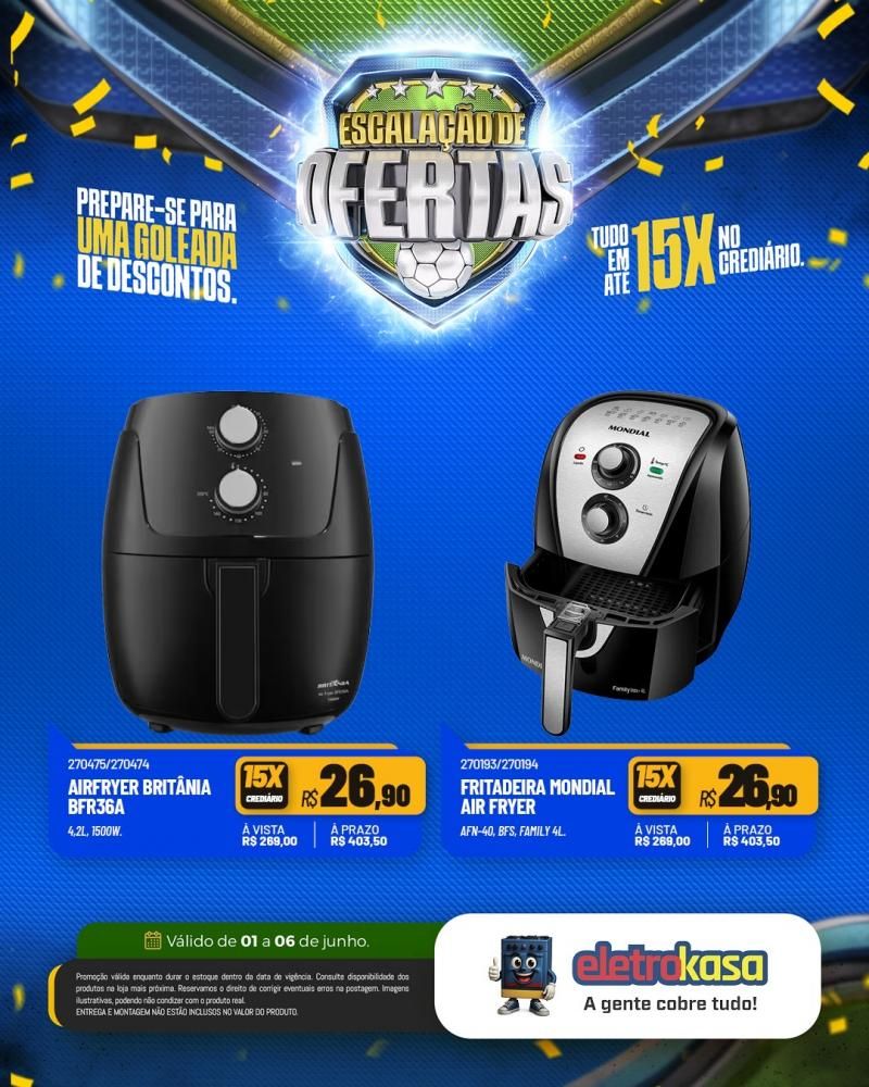 Prepara-se para uma goleada de ofertas nas lojas eletroKasa, em Rolim de Moura Prepara-se para uma goleada de ofertas nas lojas eletroKasa, em Rolim de Moura