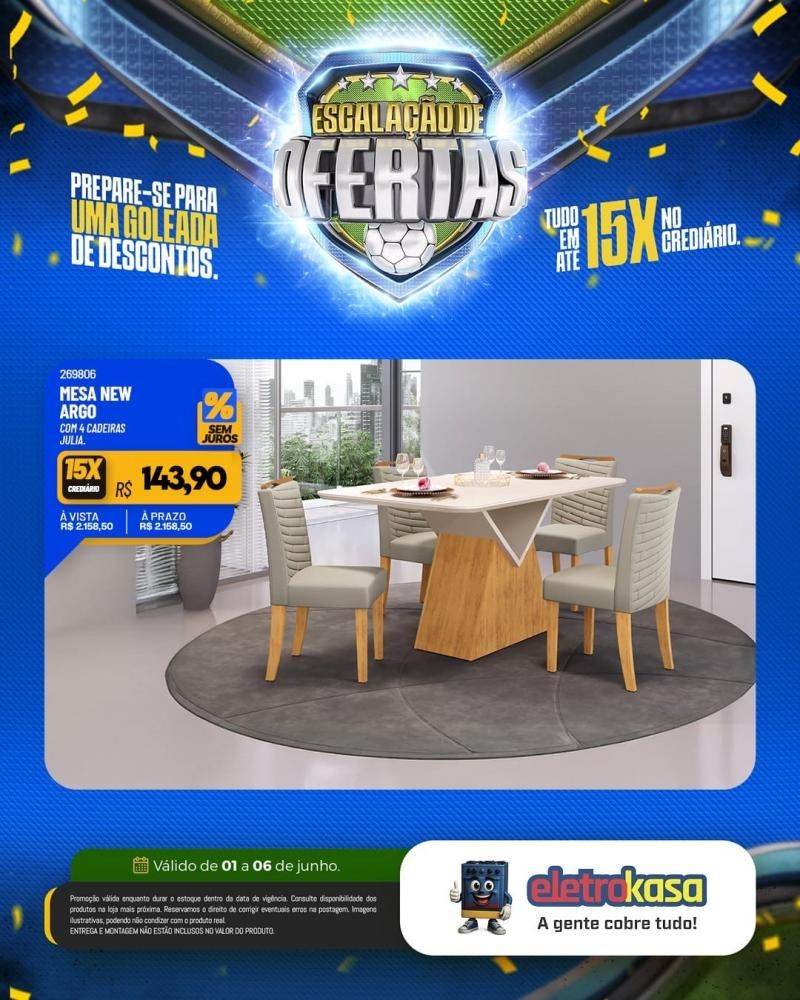 Prepara-se para uma goleada de ofertas nas lojas eletroKasa, em Rolim de Moura Prepara-se para uma goleada de ofertas nas lojas eletroKasa, em Rolim de Moura