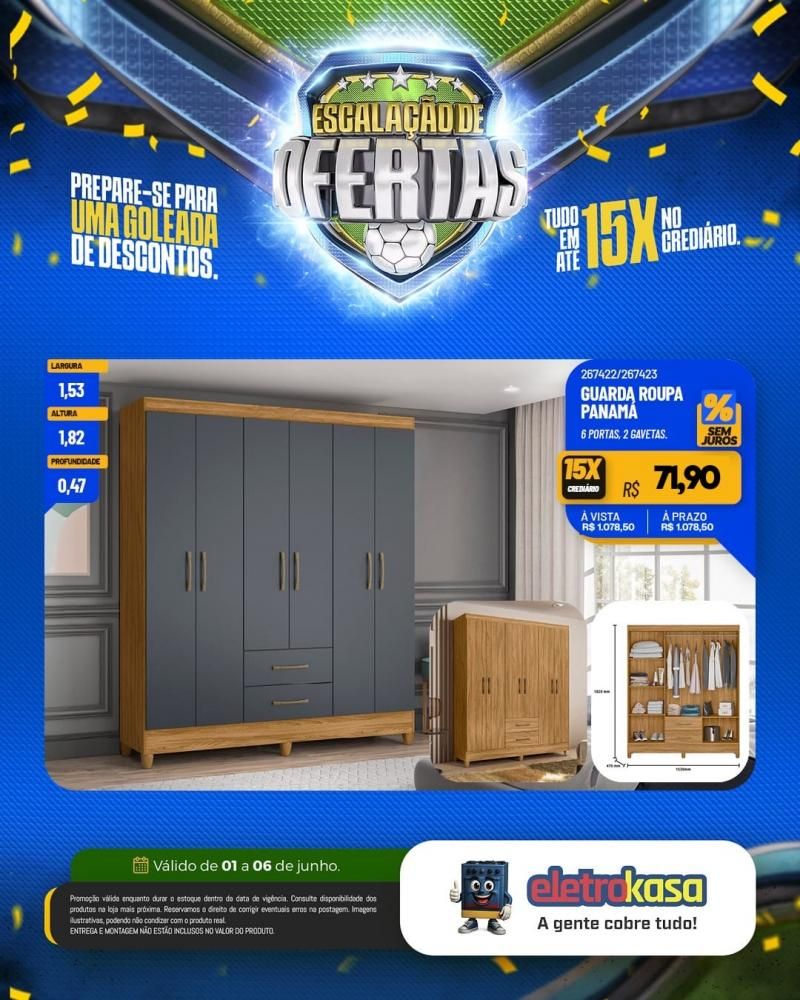 Prepara-se para uma goleada de ofertas nas lojas eletroKasa, em Rolim de Moura Prepara-se para uma goleada de ofertas nas lojas eletroKasa, em Rolim de Moura