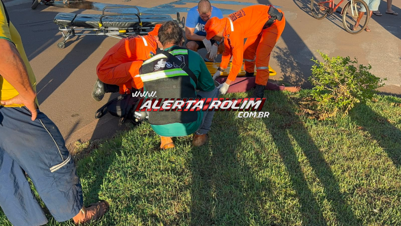 Segundo acidente do dia : Colisão entre carro e motocicleta deixa mulher ferida no centro de Rolim de Moura Segundo acidente do dia : Colisão entre carro e motocicleta deixa mulher ferida no centro de Rolim de Moura