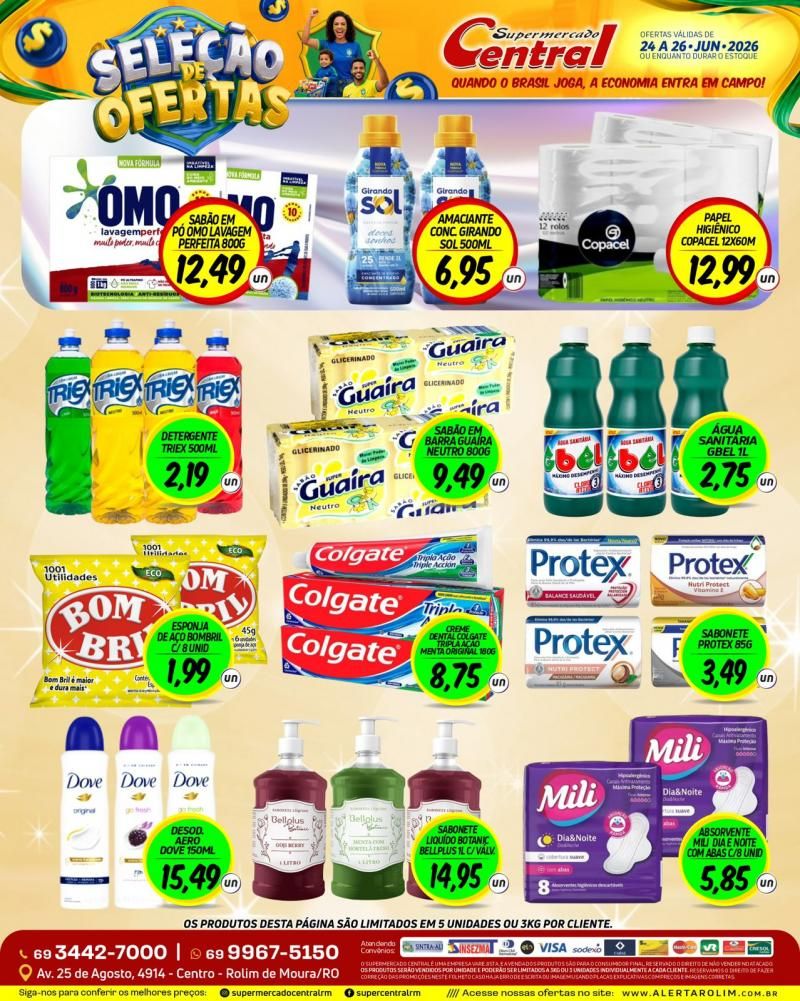Seleção de ofertas do Supermercado Central de Rolim de Moura Seleção de ofertas do Supermercado Central de Rolim de Moura