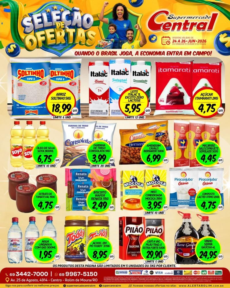 Seleção de ofertas do Supermercado Central de Rolim de Moura Seleção de ofertas do Supermercado Central de Rolim de Moura