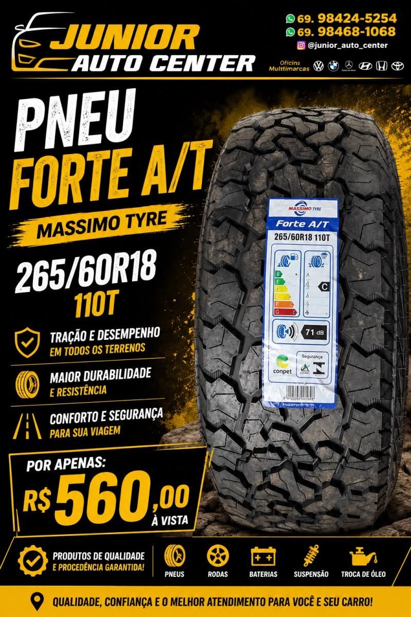Super promoção em pneus na Júnior Auto Center de Rolim de Moura Super promoção em pneus na Júnior Auto Center de Rolim de Moura
