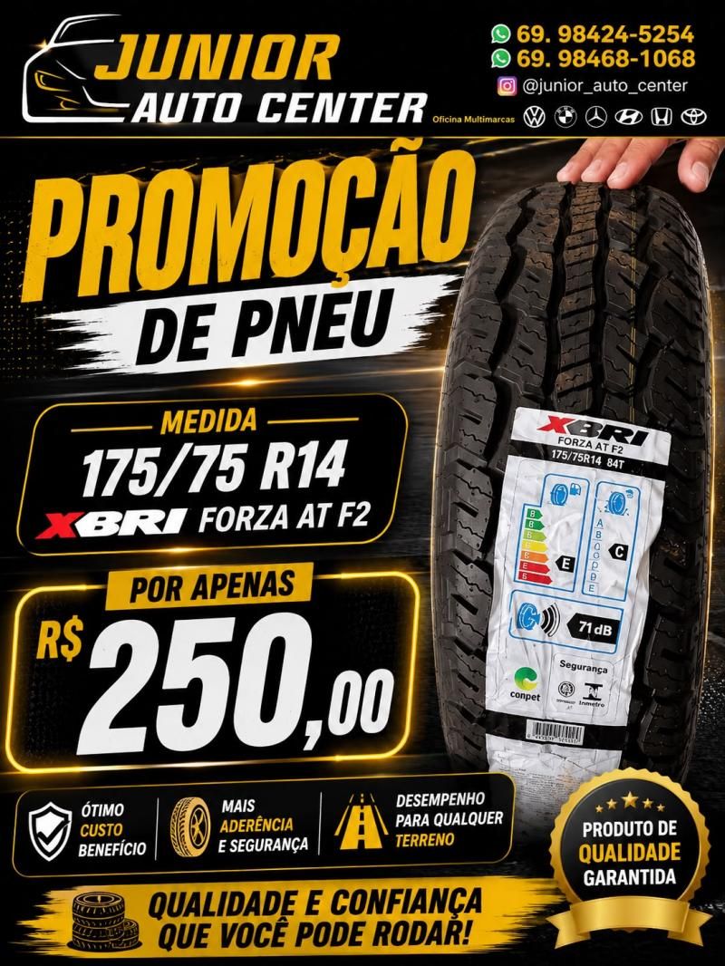 Super promoção em pneus na Júnior Auto Center de Rolim de Moura Super promoção em pneus na Júnior Auto Center de Rolim de Moura
