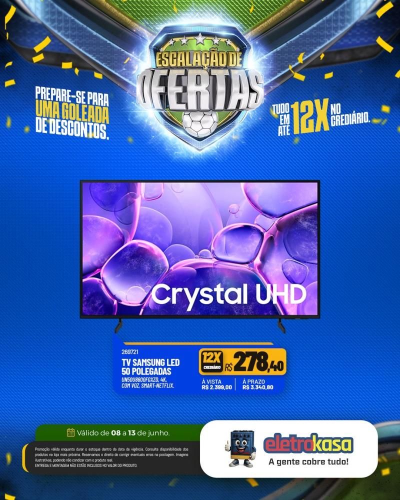 Vem aí a Escalação de Ofertas da eletroKasa, em Rolim de Moura Vem aí a Escalação de Ofertas da eletroKasa, em Rolim de Moura