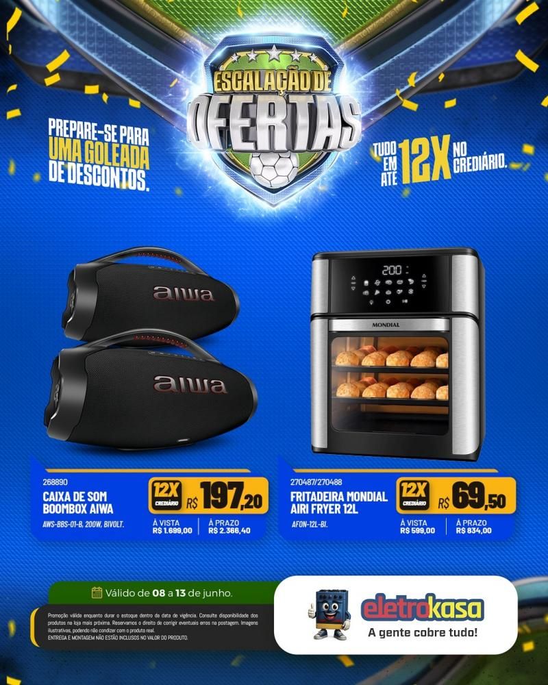 Vem aí a Escalação de Ofertas da eletroKasa, em Rolim de Moura Vem aí a Escalação de Ofertas da eletroKasa, em Rolim de Moura