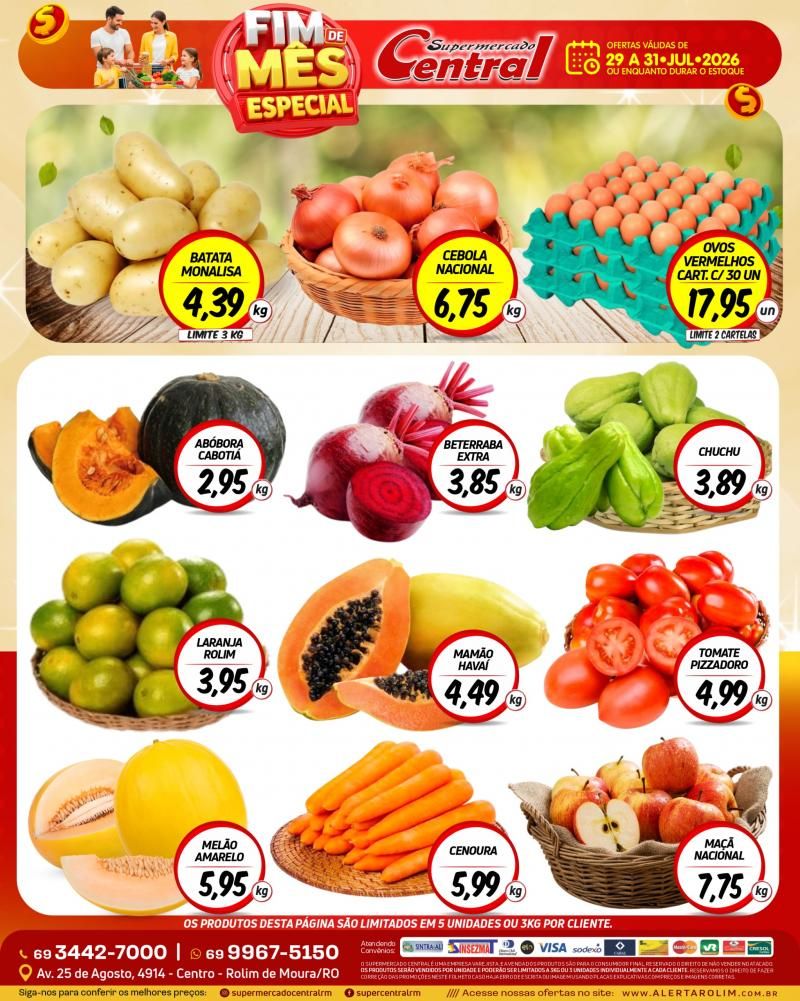 🛒 Fim de Mês Especial no Supermercado Central de Rolim de Moura 🛒 Fim de Mês Especial no Supermercado Central de Rolim de Moura