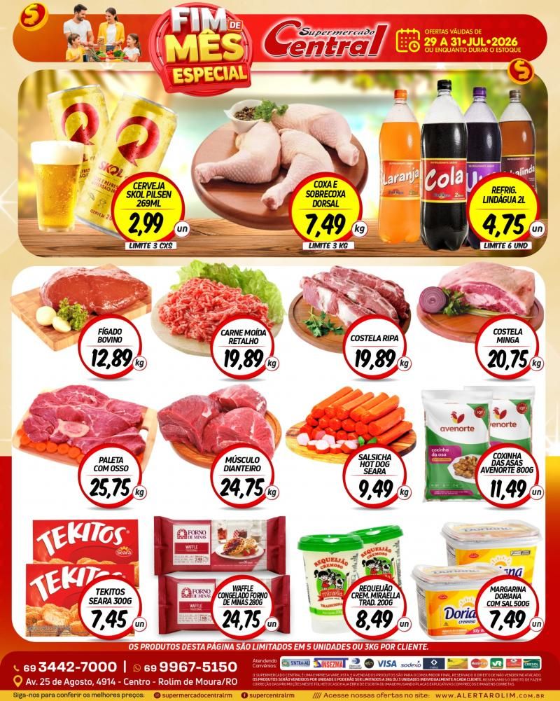 🛒 Fim de Mês Especial no Supermercado Central de Rolim de Moura 🛒 Fim de Mês Especial no Supermercado Central de Rolim de Moura