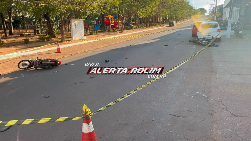 Grave acidente entre motocicletas deixou quatro feridos, em Rolim de Moura Grave acidente entre motocicletas deixou quatro feridos, em Rolim de Moura