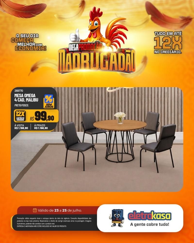 Megapromoção MADRUGADÃO com tudo em até 12X no crediário nas lojas eletroKasa, em Rolim de Moura Megapromoção MADRUGADÃO com tudo em até 12X no crediário nas lojas eletroKasa, em Rolim de Moura