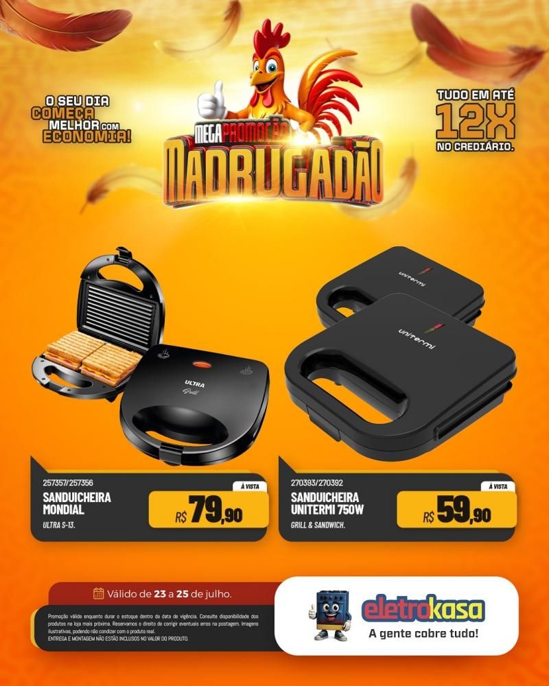 Megapromoção MADRUGADÃO com tudo em até 12X no crediário nas lojas eletroKasa, em Rolim de Moura Megapromoção MADRUGADÃO com tudo em até 12X no crediário nas lojas eletroKasa, em Rolim de Moura
