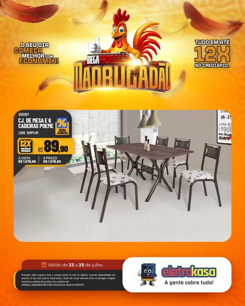 Megapromoção MADRUGADÃO com tudo em até 12X no crediário nas lojas eletroKasa, em Rolim de Moura Megapromoção MADRUGADÃO com tudo em até 12X no crediário nas lojas eletroKasa, em Rolim de Moura