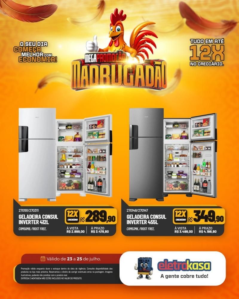 Megapromoção MADRUGADÃO com tudo em até 12X no crediário nas lojas eletroKasa, em Rolim de Moura Megapromoção MADRUGADÃO com tudo em até 12X no crediário nas lojas eletroKasa, em Rolim de Moura