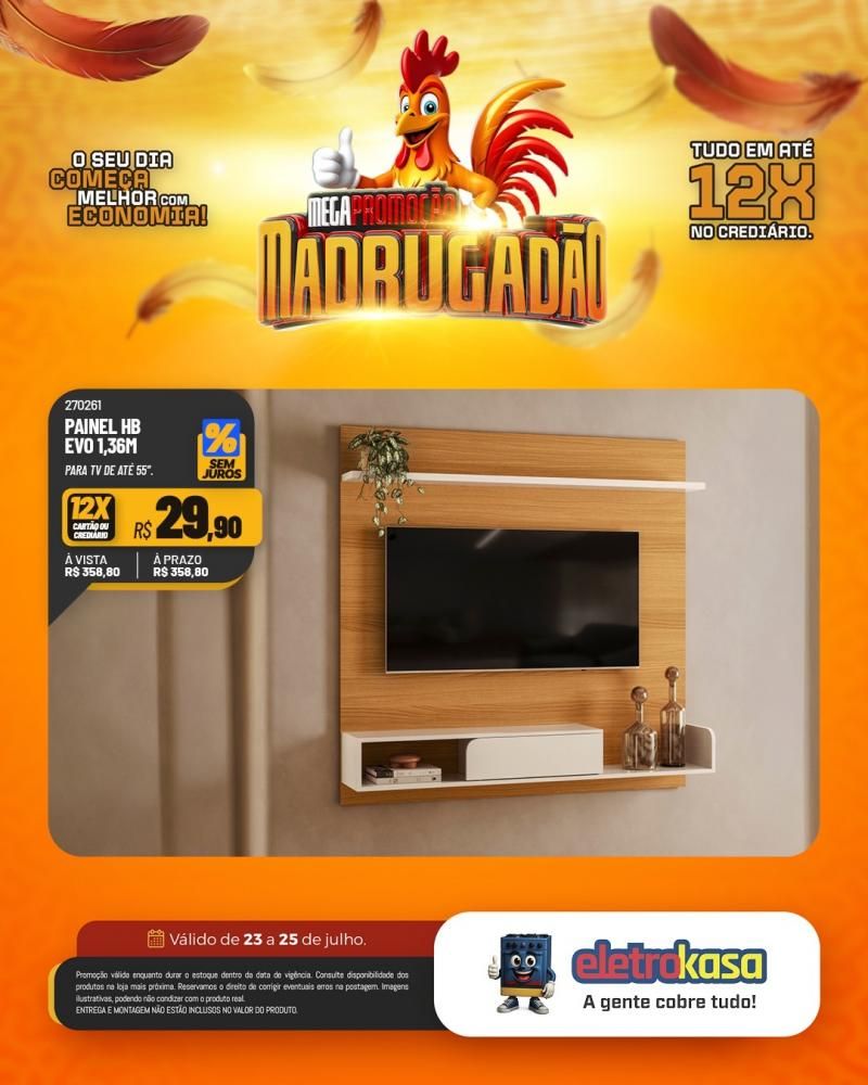 Megapromoção MADRUGADÃO com tudo em até 12X no crediário nas lojas eletroKasa, em Rolim de Moura Megapromoção MADRUGADÃO com tudo em até 12X no crediário nas lojas eletroKasa, em Rolim de Moura