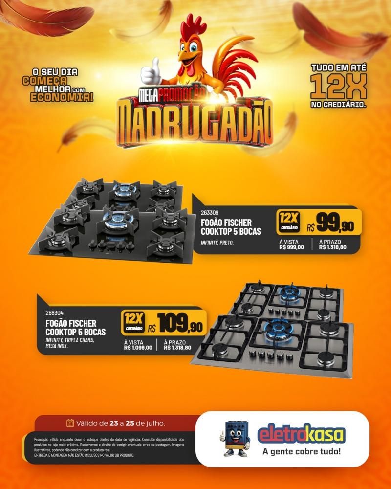 Megapromoção MADRUGADÃO com tudo em até 12X no crediário nas lojas eletroKasa, em Rolim de Moura Megapromoção MADRUGADÃO com tudo em até 12X no crediário nas lojas eletroKasa, em Rolim de Moura