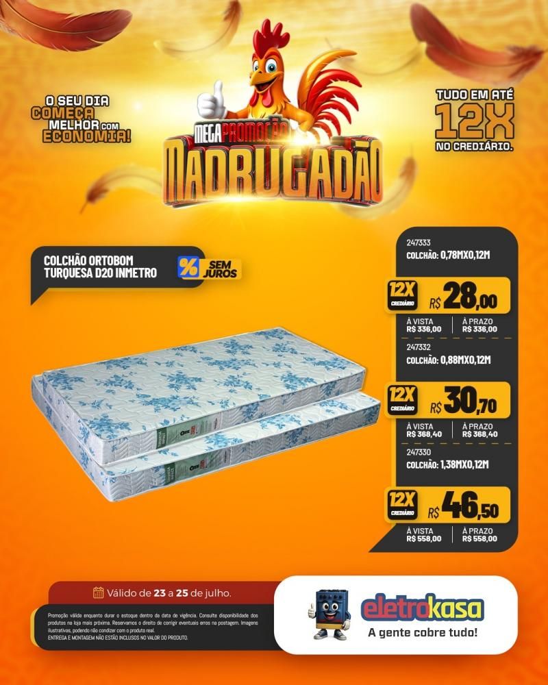 Megapromoção MADRUGADÃO com tudo em até 12X no crediário nas lojas eletroKasa, em Rolim de Moura Megapromoção MADRUGADÃO com tudo em até 12X no crediário nas lojas eletroKasa, em Rolim de Moura