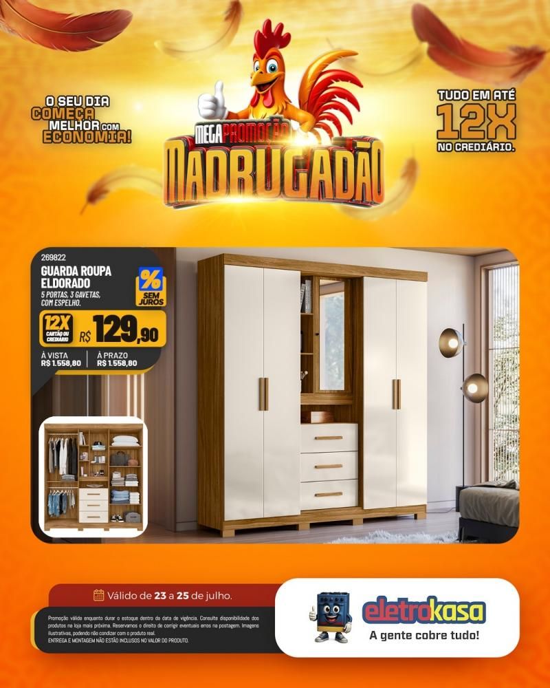 Megapromoção MADRUGADÃO com tudo em até 12X no crediário nas lojas eletroKasa, em Rolim de Moura Megapromoção MADRUGADÃO com tudo em até 12X no crediário nas lojas eletroKasa, em Rolim de Moura