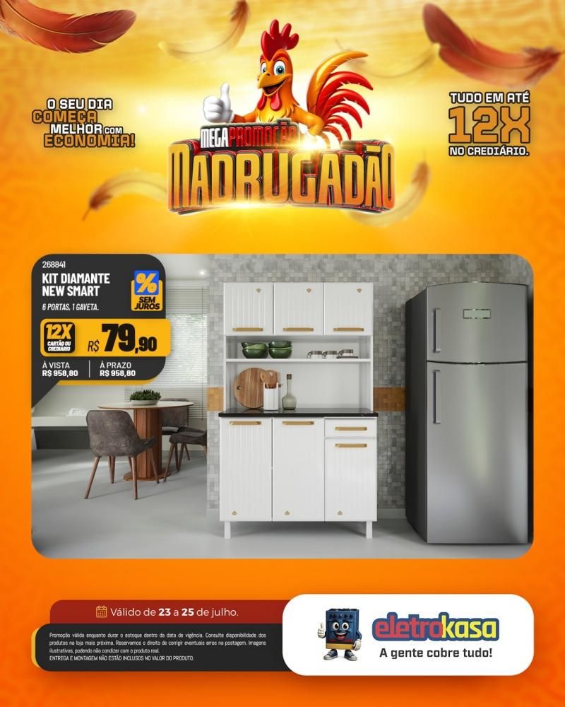 Megapromoção MADRUGADÃO com tudo em até 12X no crediário nas lojas eletroKasa, em Rolim de Moura Megapromoção MADRUGADÃO com tudo em até 12X no crediário nas lojas eletroKasa, em Rolim de Moura