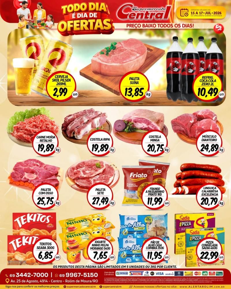 🛒🔥 TODO DIA É DIA DE OFERTAS NO SUPERMERCADO CENTRAL! 🔥🛒 🛒🔥 TODO DIA É DIA DE OFERTAS NO SUPERMERCADO CENTRAL! 🔥🛒