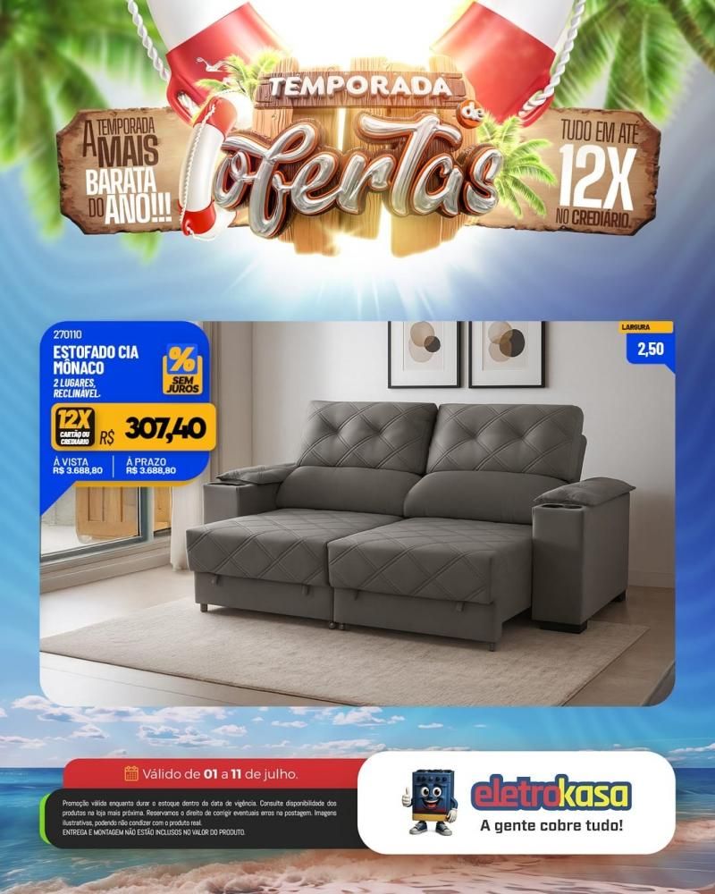 Tudo em até 12X no cartão ou crediário na TEMPORADA DE OFERTAS nas lojas eletroKasa, em Rolim de Moura Tudo em até 12X no cartão ou crediário na TEMPORADA DE OFERTAS nas lojas eletroKasa, em Rolim de Moura