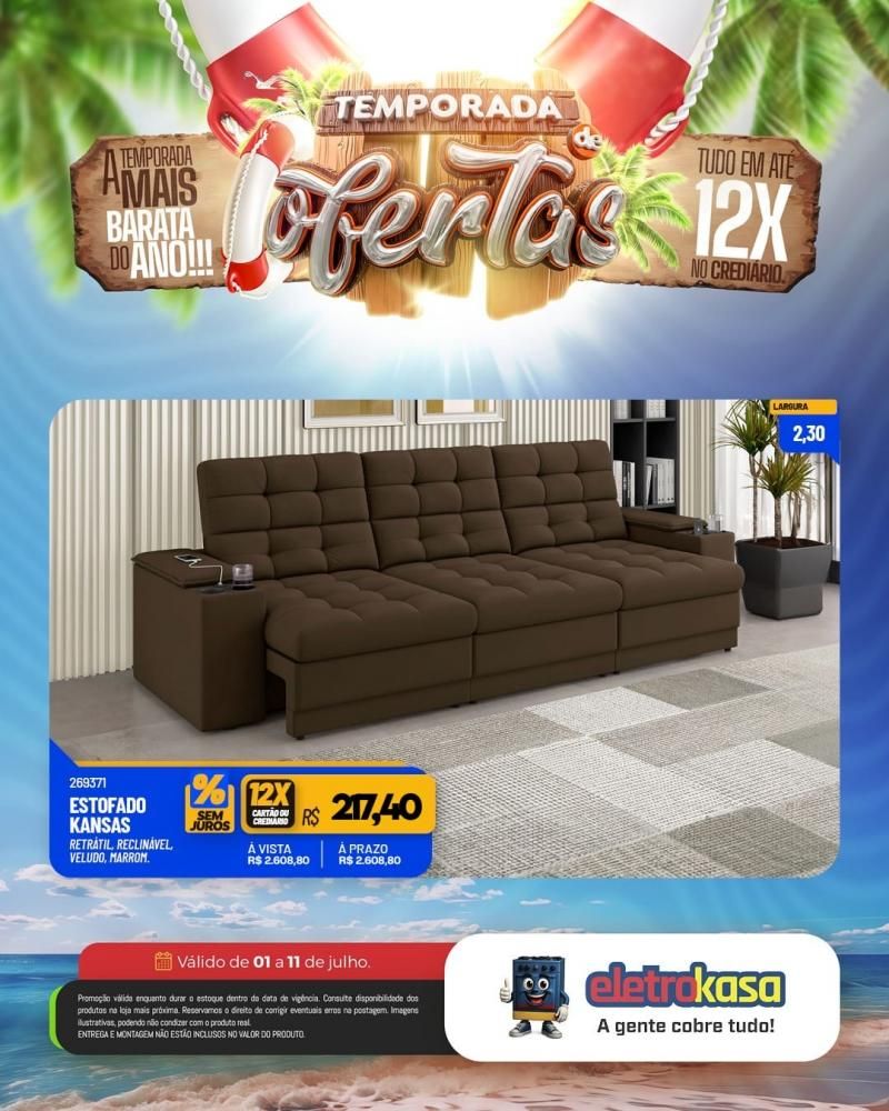 Tudo em até 12X no cartão ou crediário na TEMPORADA DE OFERTAS nas lojas eletroKasa, em Rolim de Moura Tudo em até 12X no cartão ou crediário na TEMPORADA DE OFERTAS nas lojas eletroKasa, em Rolim de Moura
