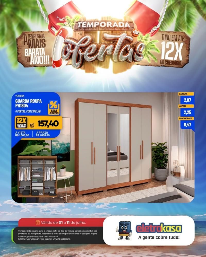 Tudo em até 12X no cartão ou crediário na TEMPORADA DE OFERTAS nas lojas eletroKasa, em Rolim de Moura Tudo em até 12X no cartão ou crediário na TEMPORADA DE OFERTAS nas lojas eletroKasa, em Rolim de Moura