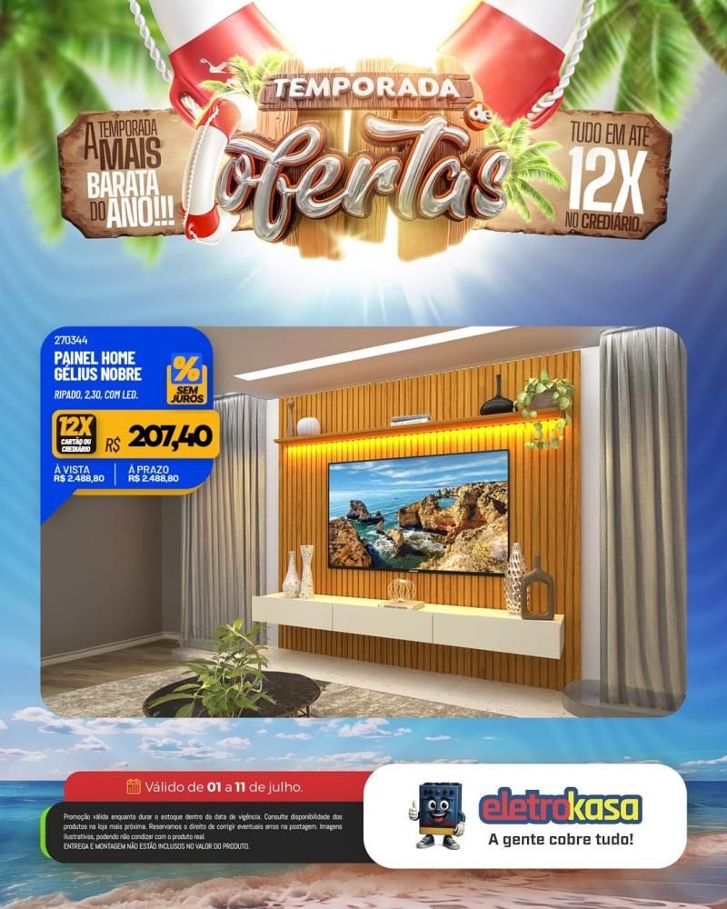 Tudo em até 12X no cartão ou crediário na TEMPORADA DE OFERTAS nas lojas eletroKasa, em Rolim de Moura Tudo em até 12X no cartão ou crediário na TEMPORADA DE OFERTAS nas lojas eletroKasa, em Rolim de Moura