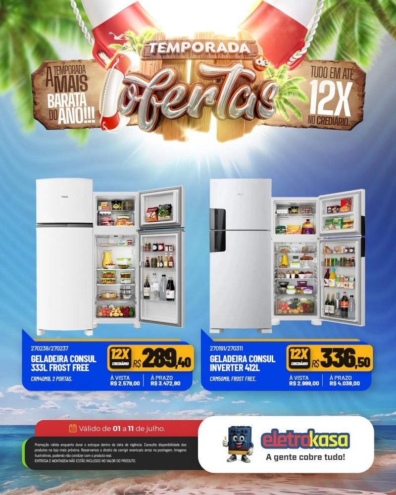 Tudo em até 12X no cartão ou crediário na TEMPORADA DE OFERTAS nas lojas eletroKasa, em Rolim de Moura Tudo em até 12X no cartão ou crediário na TEMPORADA DE OFERTAS nas lojas eletroKasa, em Rolim de Moura