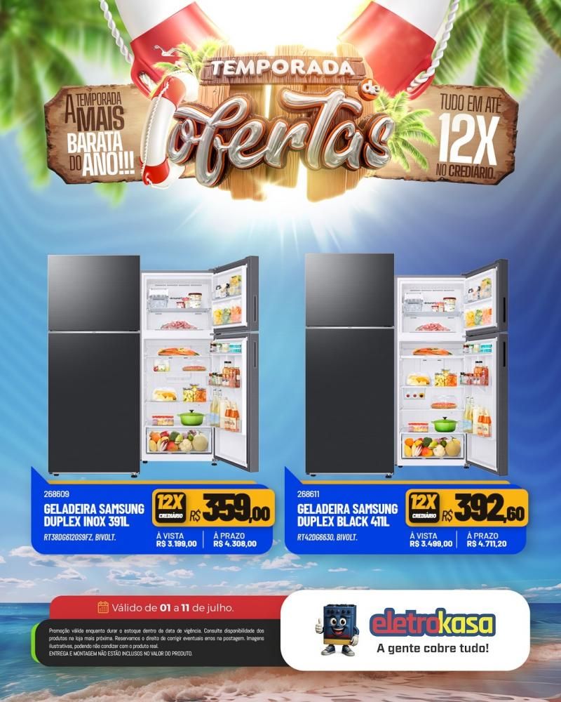 Tudo em até 12X no cartão ou crediário na TEMPORADA DE OFERTAS nas lojas eletroKasa, em Rolim de Moura Tudo em até 12X no cartão ou crediário na TEMPORADA DE OFERTAS nas lojas eletroKasa, em Rolim de Moura