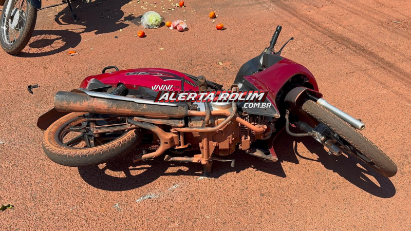 Acidente envolvendo duas motos é registrado na Rua H, em Rolim de Moura Acidente envolvendo duas motos é registrado na Rua H, em Rolim de Moura