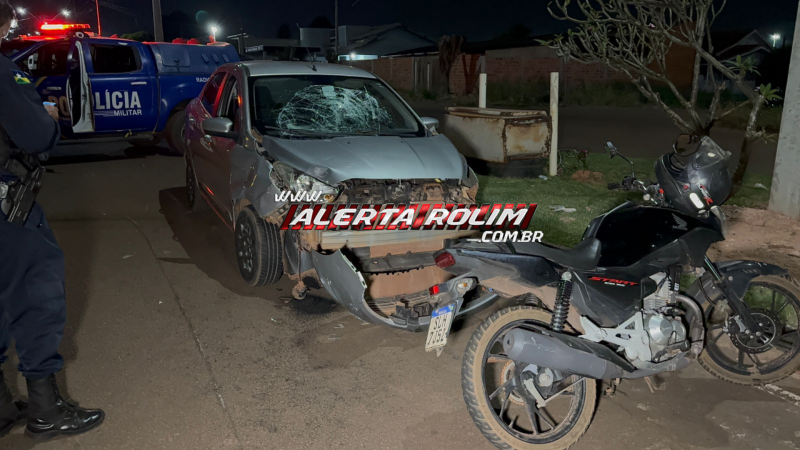Colisão entre carro e moto é registrada no bairro São Cristóvão, em Rolim de Moura Colisão entre carro e moto é registrada no bairro São Cristóvão, em Rolim de Moura