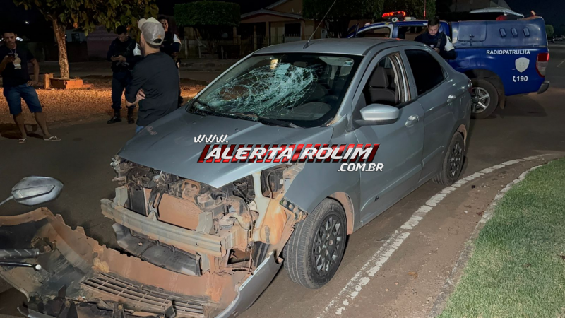 Colisão entre carro e moto é registrada no bairro São Cristóvão, em Rolim de Moura Colisão entre carro e moto é registrada no bairro São Cristóvão, em Rolim de Moura