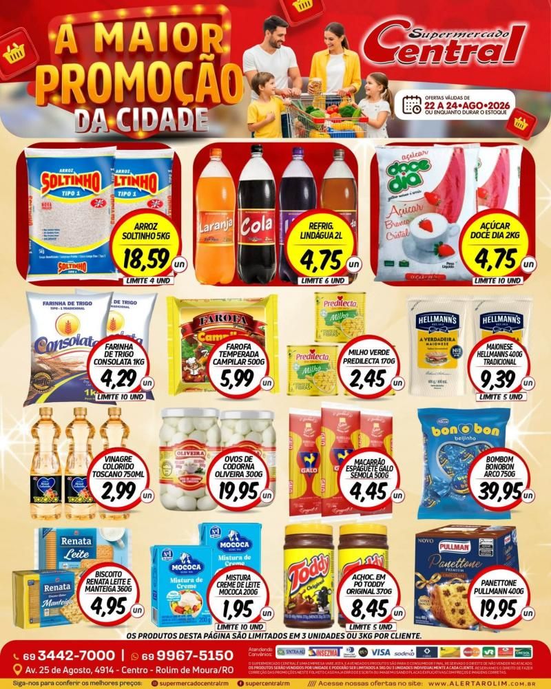 O Supermercado Central preparou uma super seleção de ofertas para você economizar de verdade! 🛒💰 O Supermercado Central preparou uma super seleção de ofertas para você economizar de verdade! 🛒💰