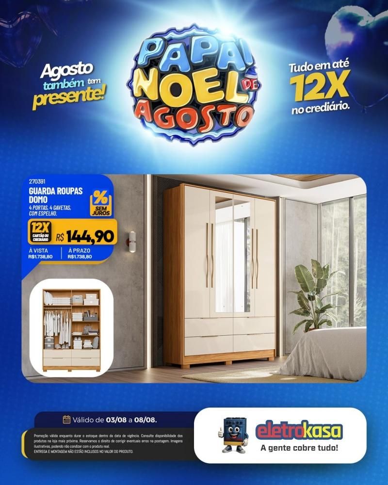 PAPAI NOEL DE AGOSTO nas lojas eletroKasa, em Rolim de Moura PAPAI NOEL DE AGOSTO nas lojas eletroKasa, em Rolim de Moura