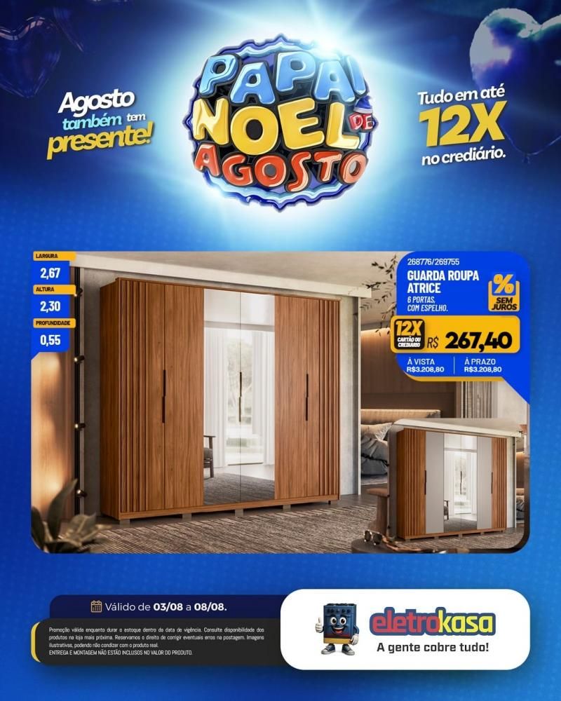 PAPAI NOEL DE AGOSTO nas lojas eletroKasa, em Rolim de Moura PAPAI NOEL DE AGOSTO nas lojas eletroKasa, em Rolim de Moura