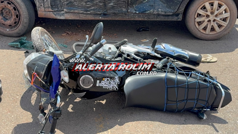 Colisão entre carro e motocicleta deixa motociclista ferido em Rolim de Moura Colisão entre carro e motocicleta deixa motociclista ferido em Rolim de Moura