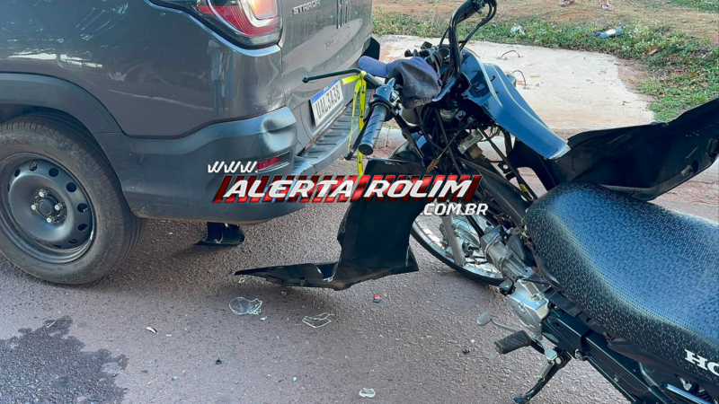 Motociclista fica gravemente ferido após colidir contra traseira de Strada em Rolim de Moura Motociclista fica gravemente ferido após colidir contra traseira de Strada em Rolim de Moura