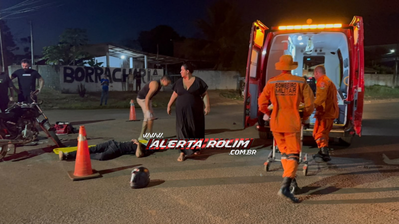 Acidente entre motocicleta e bicicleta elétrica deixa mulher com fratura na perna e homem com ferimentos na cabeça, no bairro Cidade Alta, em Rolim de Moura Acidente entre motocicleta e bicicleta elétrica deixa mulher com fratura na perna e homem com ferimentos na cabeça, no bairro Cidade Alta, em Rolim de Moura